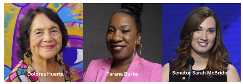 Speakers: Dolores Huerta, Tarana Burke, and Sarah McBride