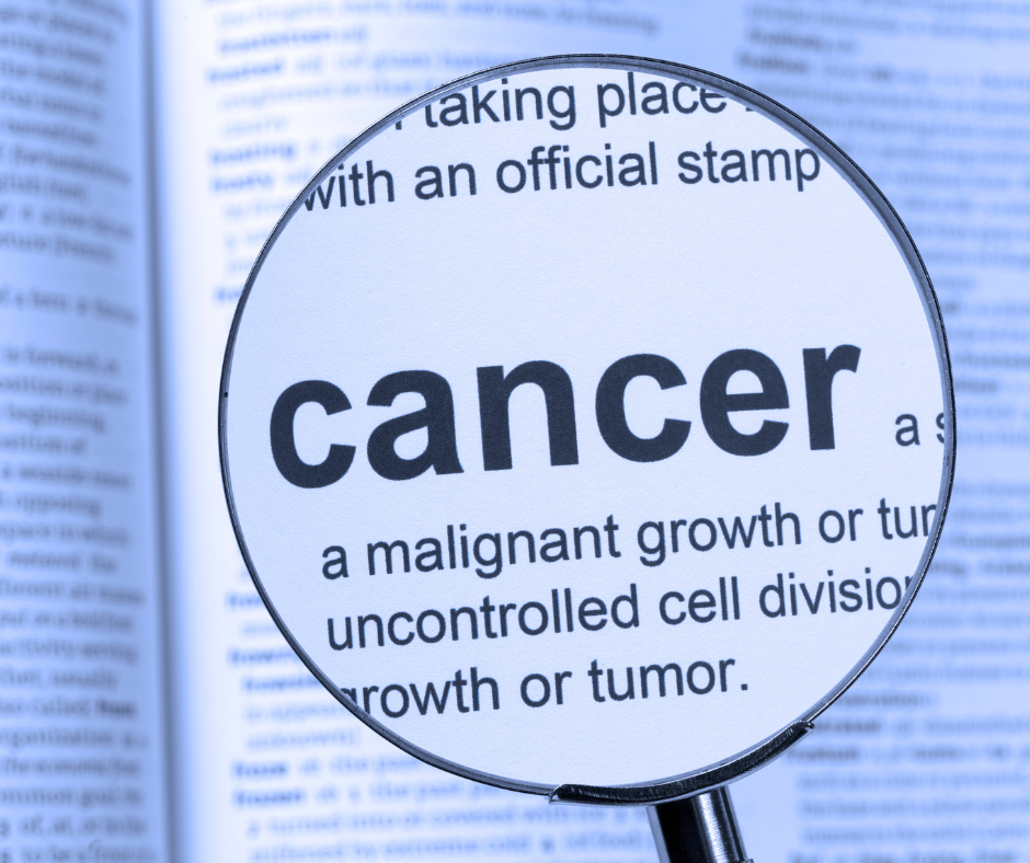 Highlight of an image of the dictionary definition of cancer